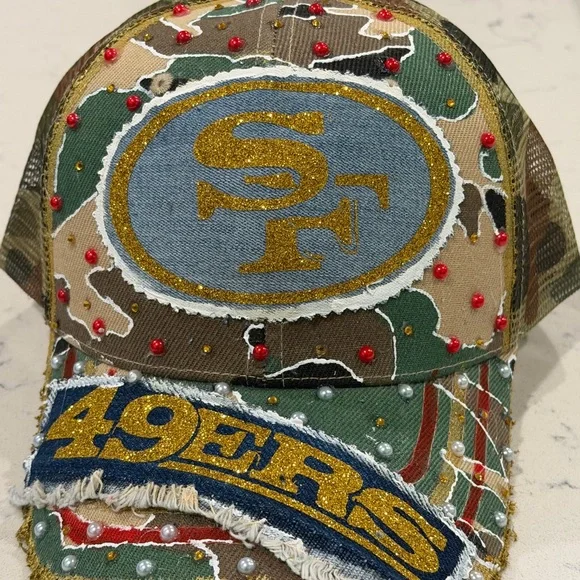 Custom Camouflage 49ers Cap with Gold Logo - Picture 4 of 5